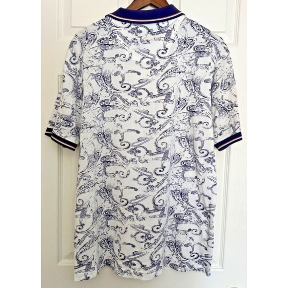 Robert Graham XL Blue/White Paisley Print Cotton Polo | Great Condition - Picture 4 of 9
